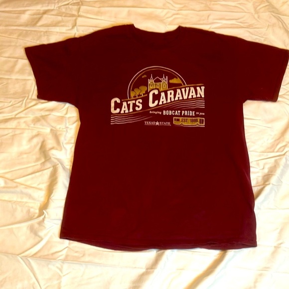 Texas State University T-Shirts Bundle Bobcat Pride Cats Caravan Maroon Large - Picture 2 of 8